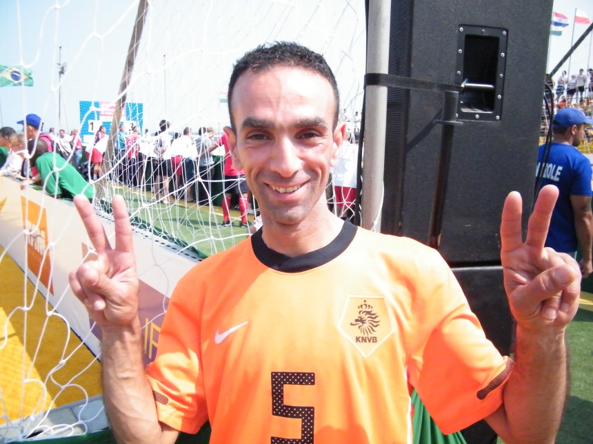 Rachid pitch-side at Copacabana Beach, Rio de Janeiro.